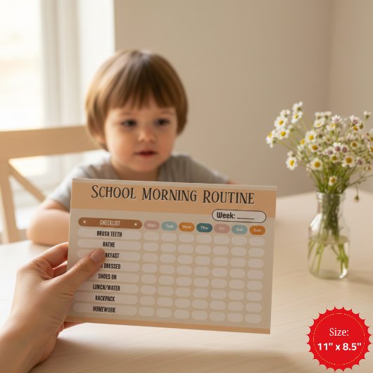 Daily Routine Checklist for Kids Morning & School Notitieblok