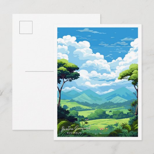 Daintree Rainforest Australia  illustratie Briefkaart (Voorkant / Achterkant)