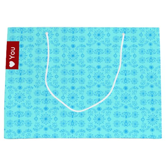 Dainty Blue on Teal Groot Cadeauzakje (Voorkant)