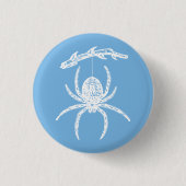 Dainty Blue Spider Ronde Button 3,2 Cm (Voorkant)