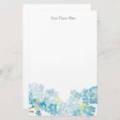 Dainty Blue vergeet me niet Briefpapier (Voorkant / Achterkant)