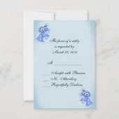 Dainty Blue Wedding Bells RSVP (Voorkant)