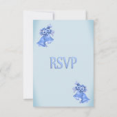 Dainty Blue Wedding Bells RSVP Kaartje (Achterkant)