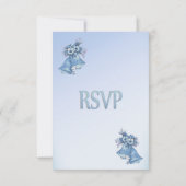 Dainty Blue Wedding Bells RSVP met Entree (Achterkant)