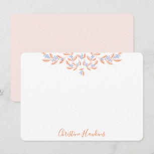 Dainty Blush Pink Waterverf op maat Notitiekaartje