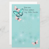 Dainty Butterflies gepersonaliseerd Briefpapier (Voorkant / Achterkant)