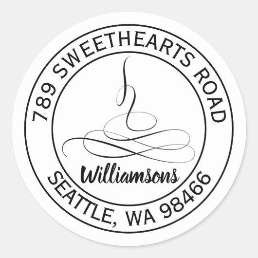 Dainty Calligraphy Wedding Round Address Sticker (Voorkant)