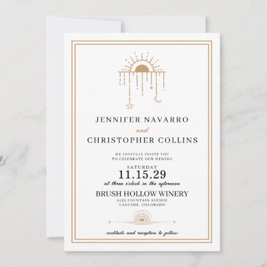 Dainty Celestial avec Faire-part de mariage photo (Devant)