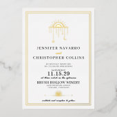 Dainty Celestial met foto bruiloft uitnodiging (Voorkant)