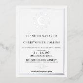 Dainty Celestial met foto bruiloft uitnodiging (Voorkant)