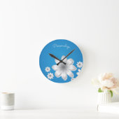 Dainty & Chic White Flowers Ronde Klok (Huis)