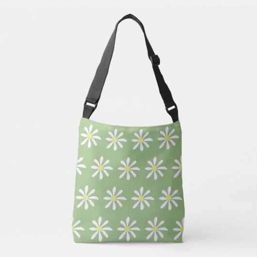 Dainty Daisy Crossbody Bag (Sage Green & White) Tas (Voorkant)