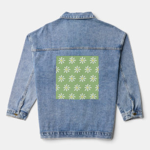 Dainty Daisy Denim Jas (Sage Groen & Wit) Jacket