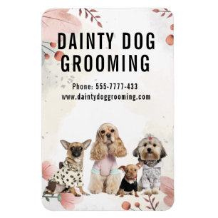 Dainty Dog Grooming Business Magneet
