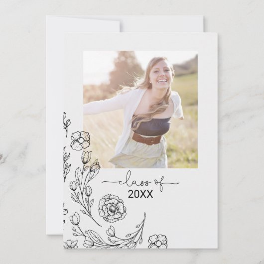 Dainty Elegance Graduation Party Kaart (Achterkant)