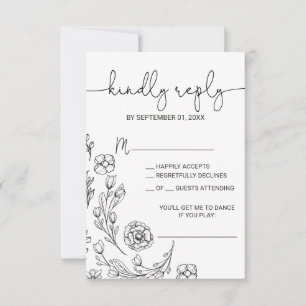 Dainty Elegance Song Request RSVP Card Kaartje
