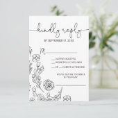 Dainty Elegance Song Request RSVP Card Kaartje (Staand voorkant)