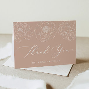 Dainty Floral Blank Terracotta Wedding Bedankkaart