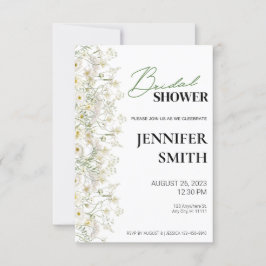 Dainty Floral Bruids Douche Uitnodiging - Links Tr