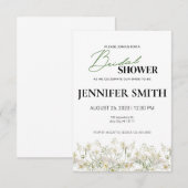 Dainty Floral Bruids Douche Uitnodiging - Low Trim (Voorkant / Achterkant)