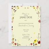 Dainty Floral Feminine Graduation Invitation (Devant)