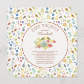 Dainty Floral Inséparable Baby Shower Invitations (Devant / Derrière)