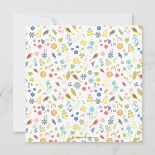 Dainty Floral Inséparable Invitations de douche nu (Dos)