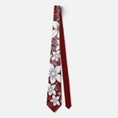 Dainty Floral Scroll op Red Stropdas (Voorkant)