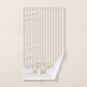 Dainty Floral Trim Cream Stripe Bad Handdoek (Handdoek)
