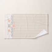 Dainty Floral Trim Cream Stripe Bad Handdoek (Handdoek)