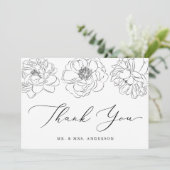 Dainty Floral Wedding Bedankkaart (Staand voorkant)