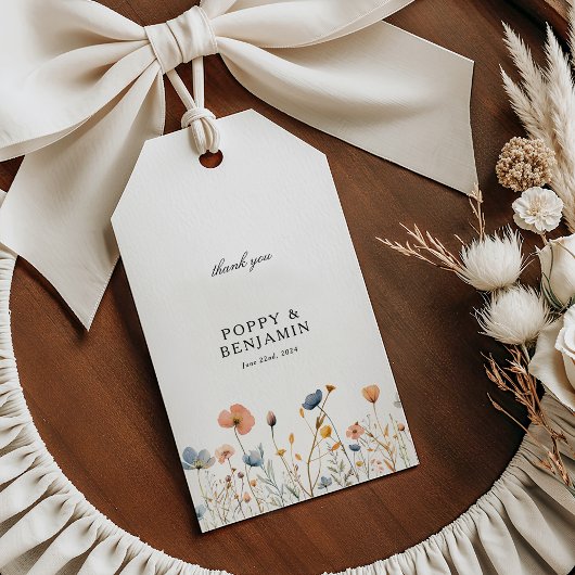 Dainty Floral Wildflower Wedding Dank u Cadeaulabel