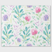Dainty Florals in Waterverf Cadeaupapier (Vlak)