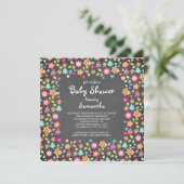 Dainty Flowers Chalkboard Baby Shower Invitations (Debout devant)