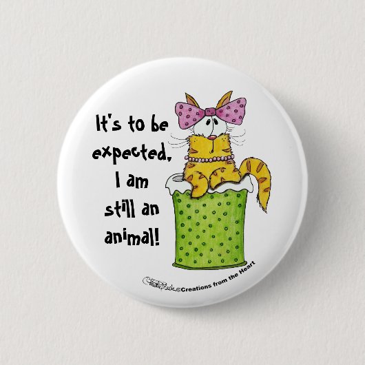 Dainty Garbage Kat Ronde Button 5,7 Cm (Voorkant)