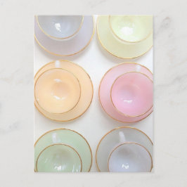 Dainty Girly Pastel Tea Cup-kaart Briefkaart
