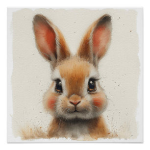 Dainty Hops: Een Beetje Whimsy Bunny Perfect Poster