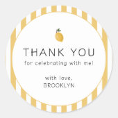Dainty Lemon Party Ronde Sticker (Voorkant)