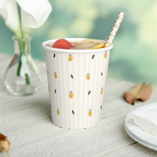 Dainty Lemon Pattern Party Paper cup Papieren Bekers (Insitu)