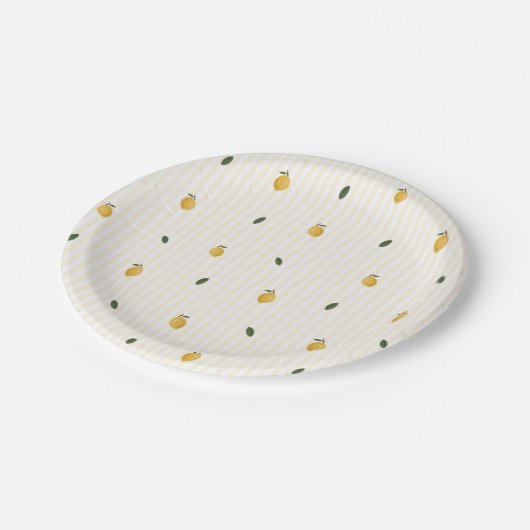 Dainty Lemon Pattern Party Papieren Bordje (Gekanteld)