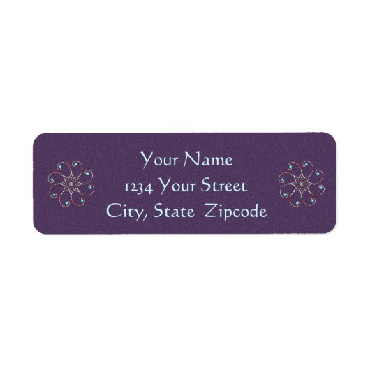Dainty Octo-Fleur Return Address Labels (Voorkant)
