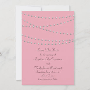 Dainty Pearls op Roze sparen de Datum Save The Date