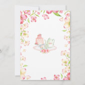 Dainty Pink Floral Bruids Tea Party Uitnodiging (Achterkant)