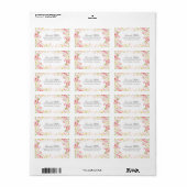 Dainty Pink Floral Retour Adres Label (Full Sheet)