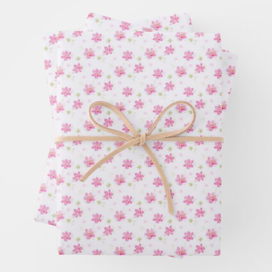 Dainty Pink Posies Inpakpapier Vel (In situ)
