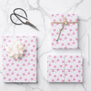 Dainty Pink Posies Inpakpapier Vel