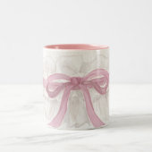 Dainty Pink Ribbon Coquette Coffee Mug (Centre)