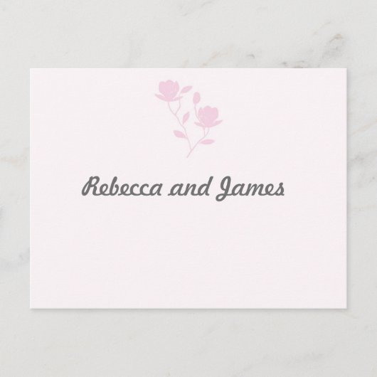 Dainty Roos (roze) RSVP Briefkaart (Voorkant)