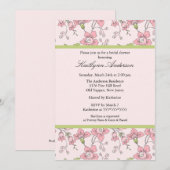 Dainty Rose Floral Nuptiale Invitation à la douche (Devant / Derrière)