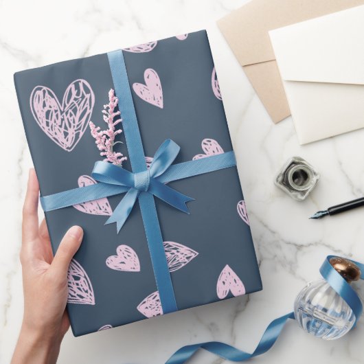 Dainty roze hart patroon cadeaupapier (Geschenken)